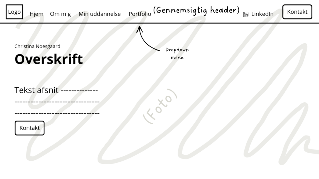 Webskitse af forside